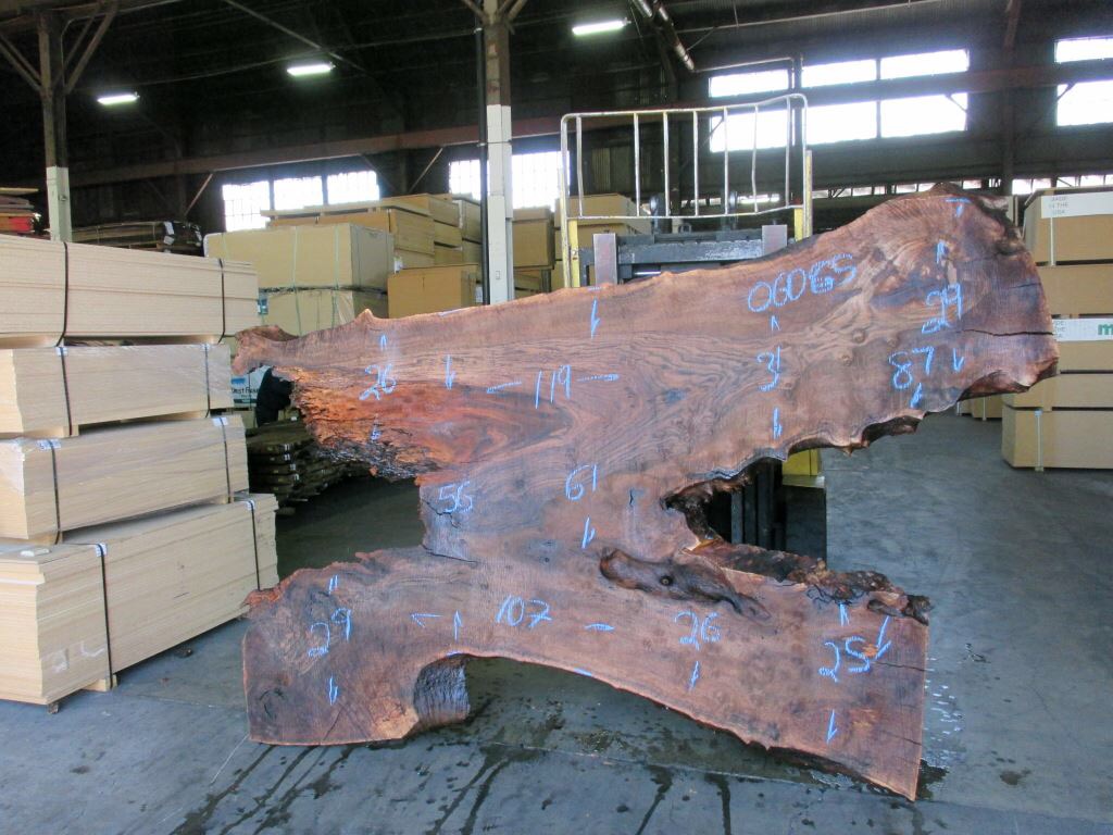 Custom Round Slab Table Concept - Figured Bastogne Walnut and Steel