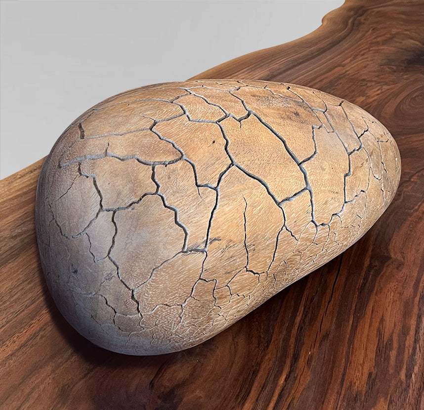 Cracked River Stone Sculpture