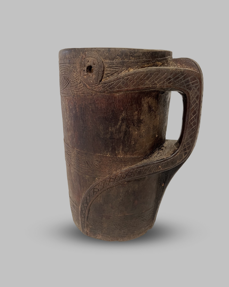 Antique wood milk yak jar