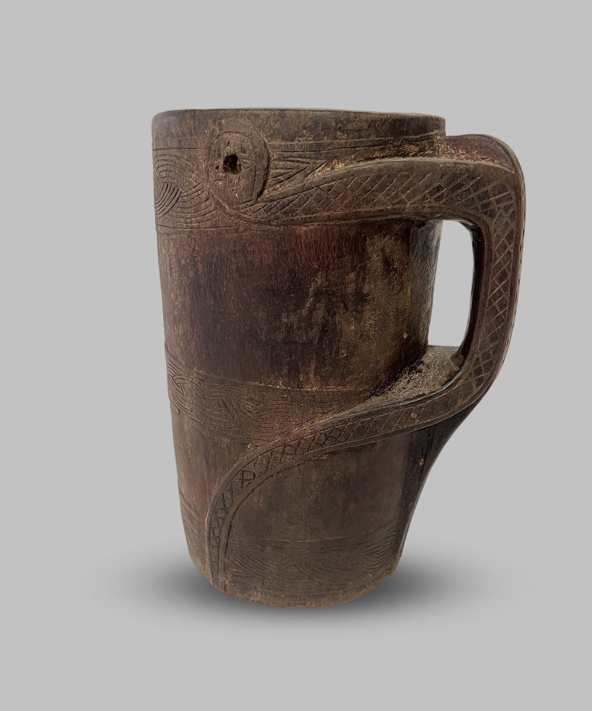 Antique wood milk yak jar