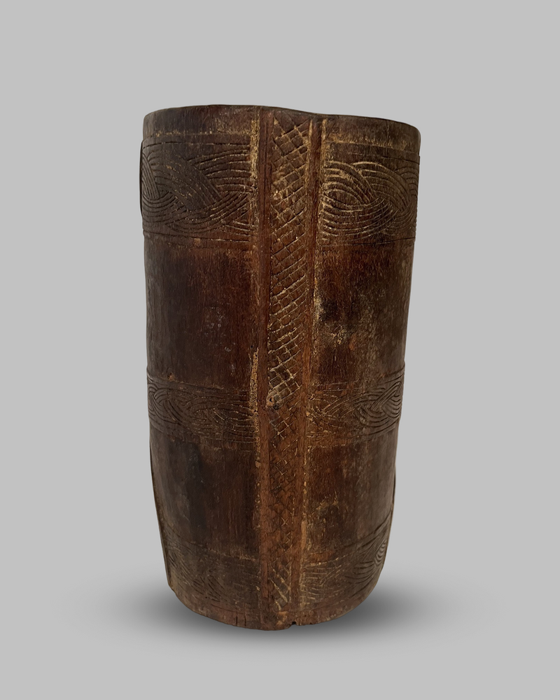 Antique wood milk yak jar