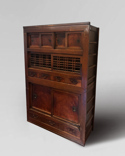 Antique two-section Japanese Mizuya Tansu