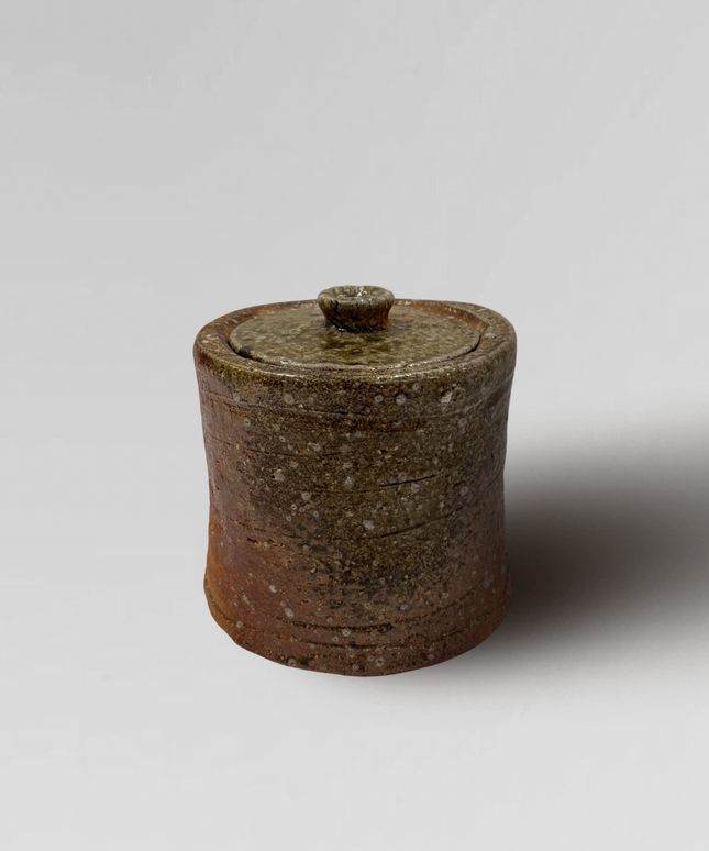 Japanese Glazed Ceramic Jar with Lid from Shigaraki 