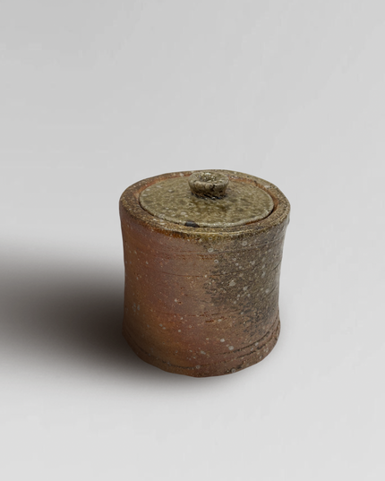 Japanese Glazed Ceramic Jar with Lid from Shigaraki 