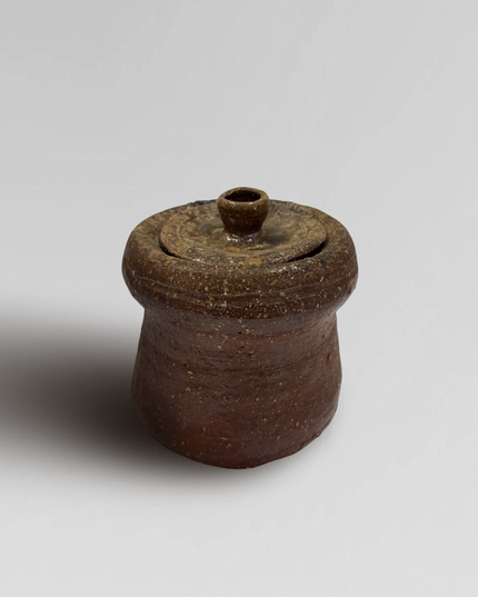 Japanese Glazed Ceramic Jar with Lid from Shigaraki 