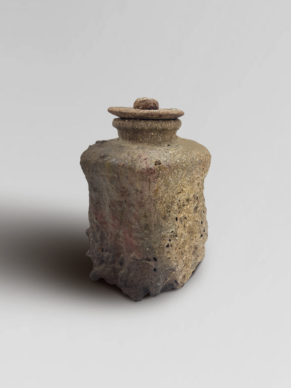 Japanese Wabi-Sabi Glazed Ceramic Jar