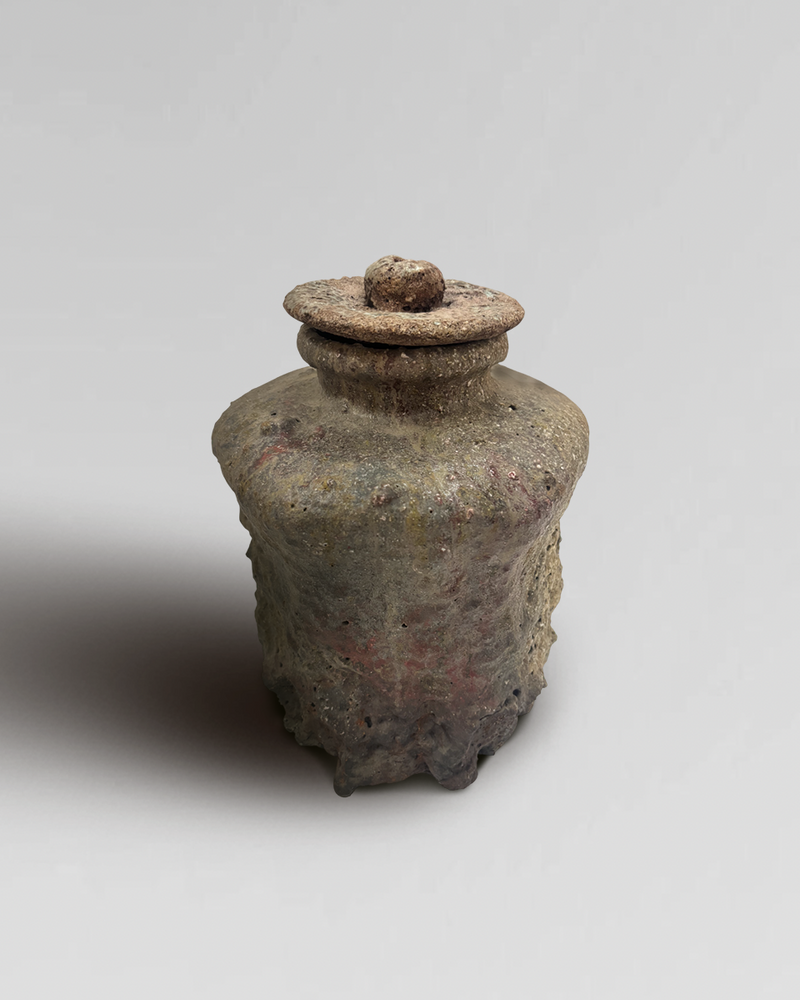 Japanese Wabi-Sabi Glazed Ceramic Jar