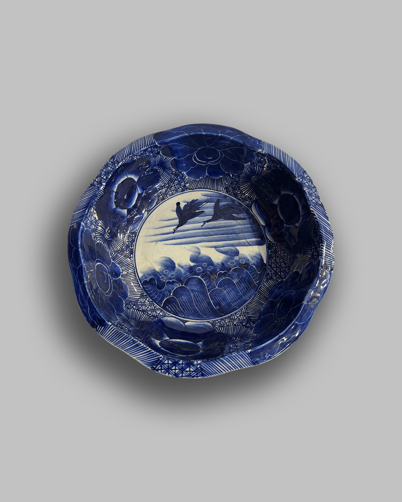 Blue and white imari bowl