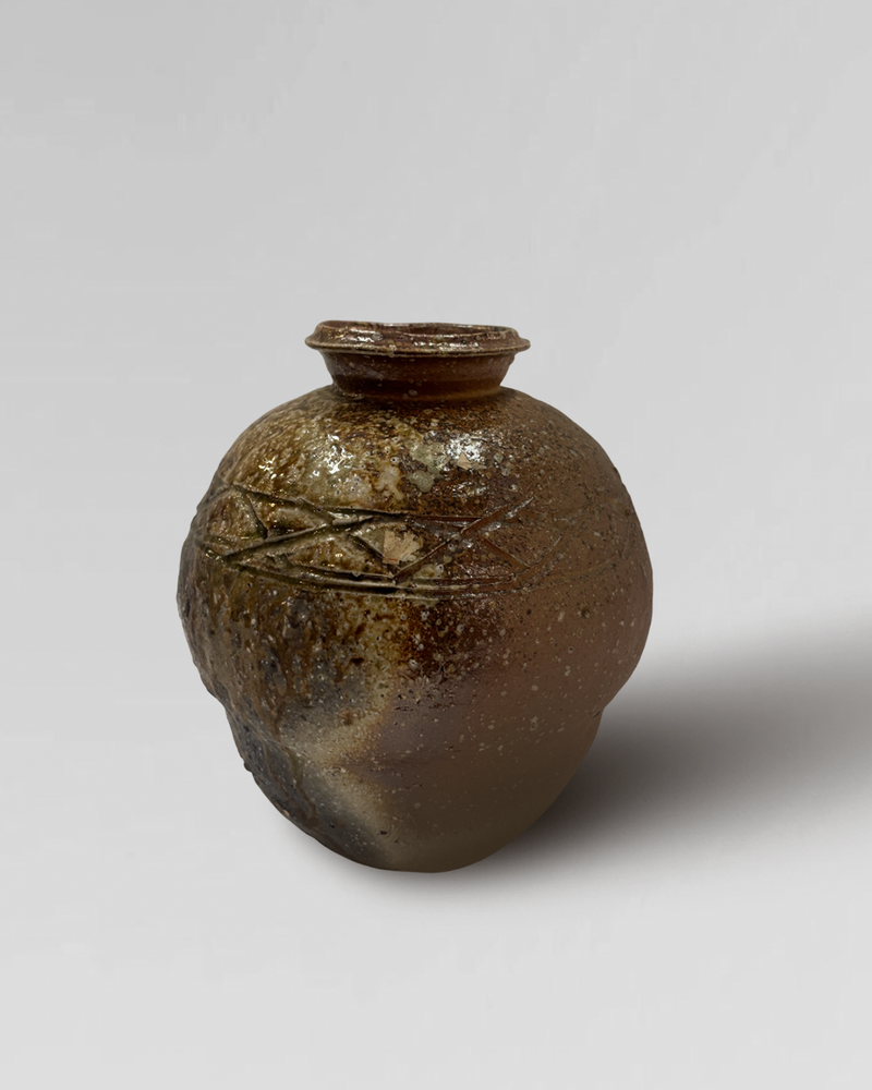 Japanese Glazed Ceramic Jar