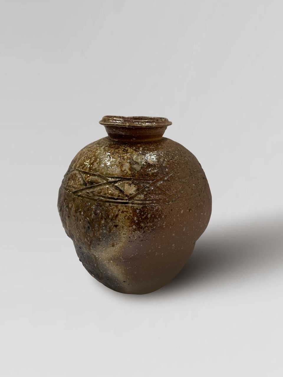 Japanese Glazed Ceramic Jar