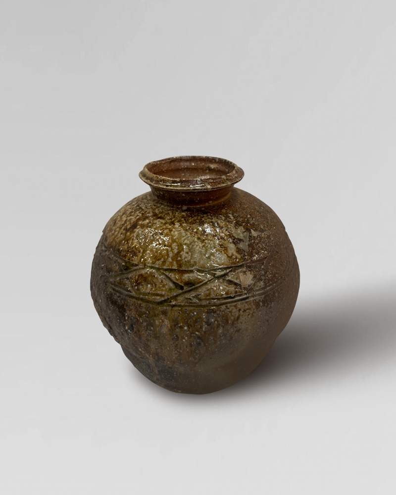 Japanese Glazed Ceramic Jar