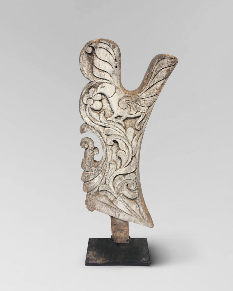 Salvaged wooden boat part