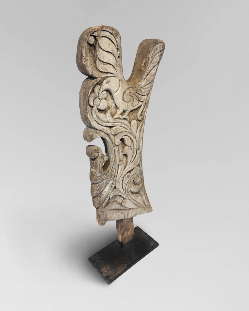 Salvaged wooden boat part