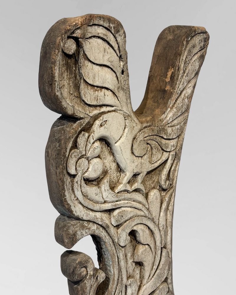 Salvaged wooden boat part