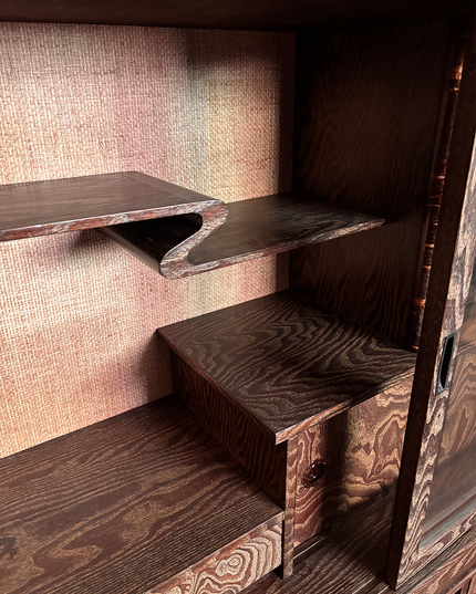 Vintage two-section Japanese Cha Tansu for tea ceremony