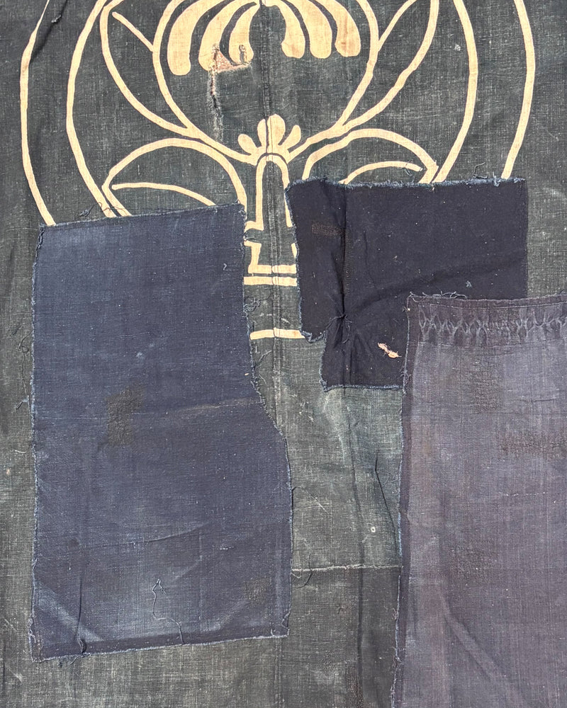 Boro patchwork and hand painted Tsutsugaki