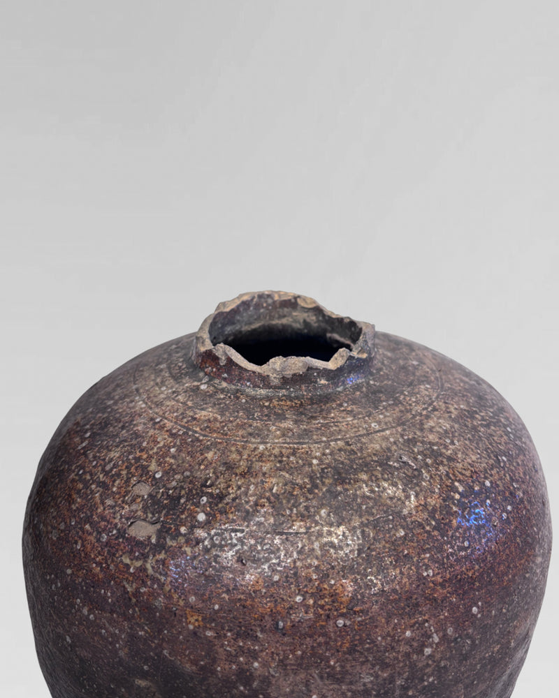 Very old, 18th century, possibly earlier, Shigaraki Tsubo with wooden stopper.