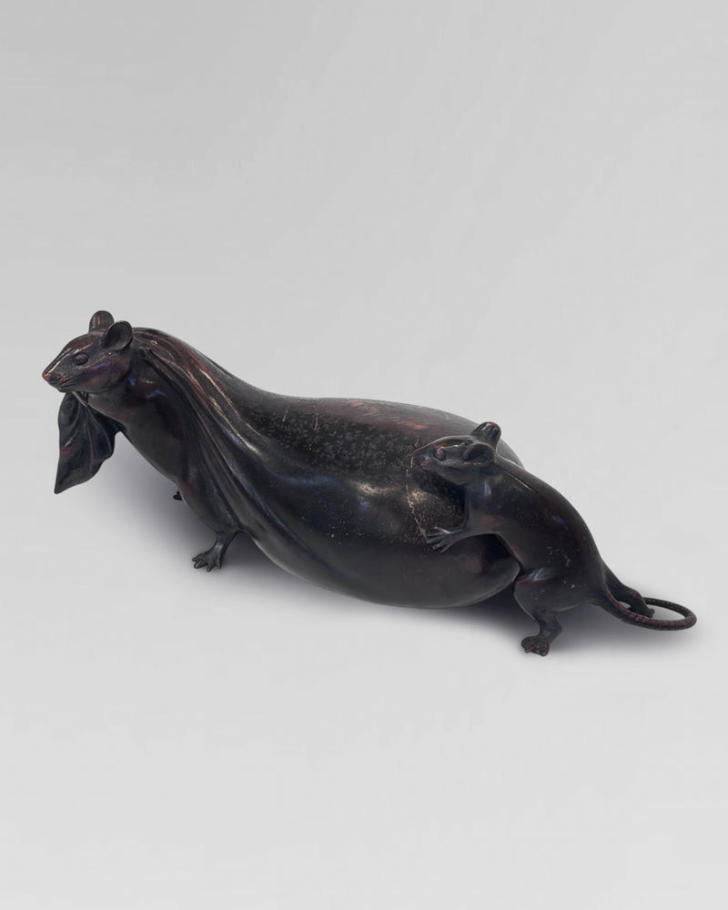 Japanese bronze with brown patina