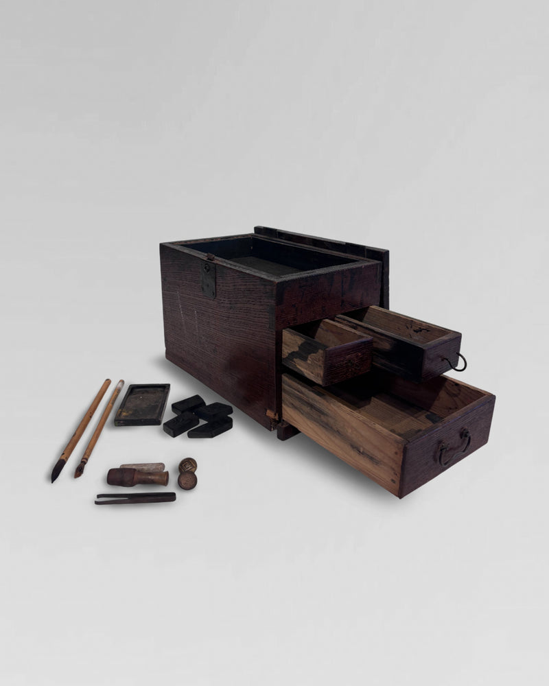 Antique Sumie ink painter's box 1