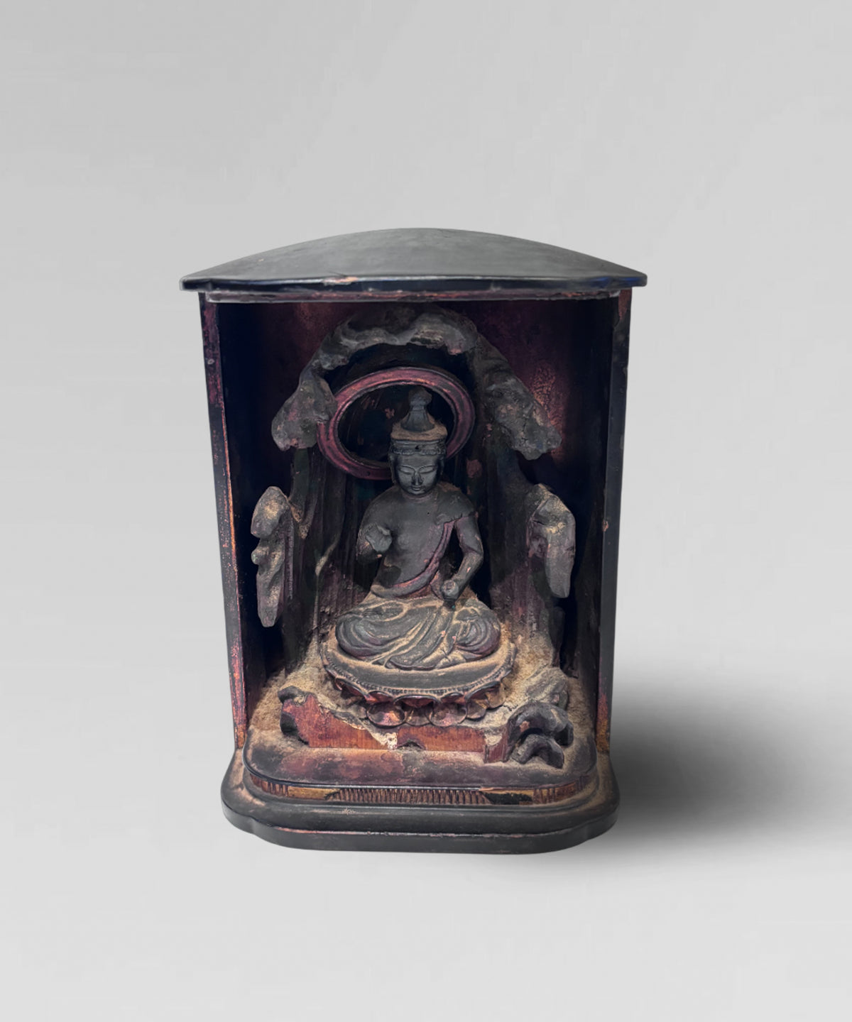 Edo period, 19th century, carved wooden and laquer shrine, Kyoto, Japan.