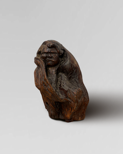 Antique Japanese carved wooden Daruma figure