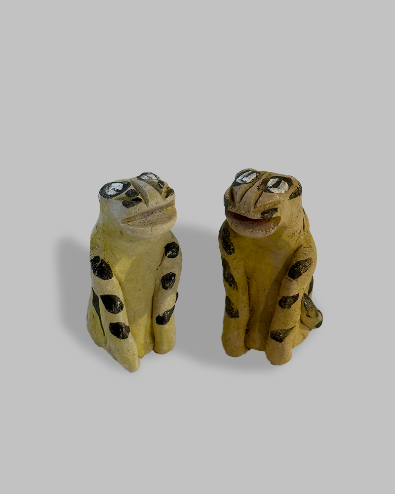 Whimsical folk art ceramic tigers from Japan