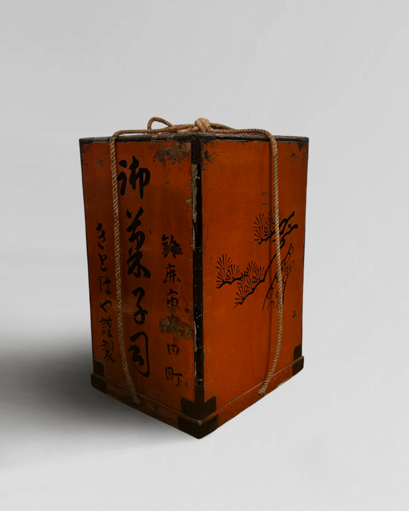 Antique Japanese lacquered stacking box
