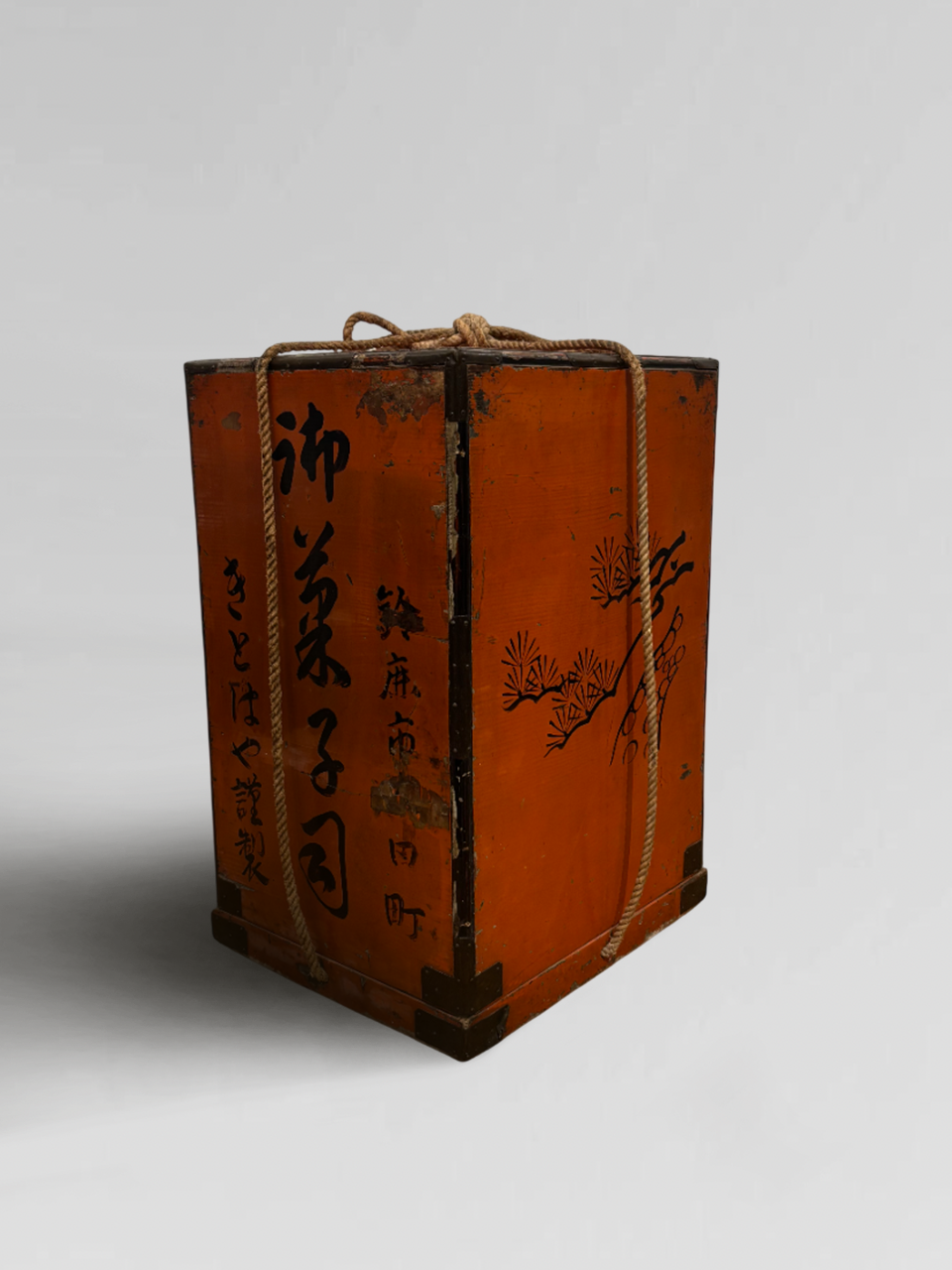 Antique Japanese lacquered stacking box