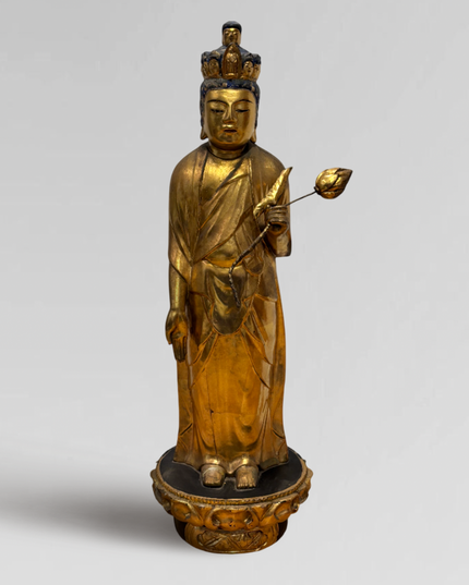 Japanese Gold Gilt Kannon figure- Mid 20th C