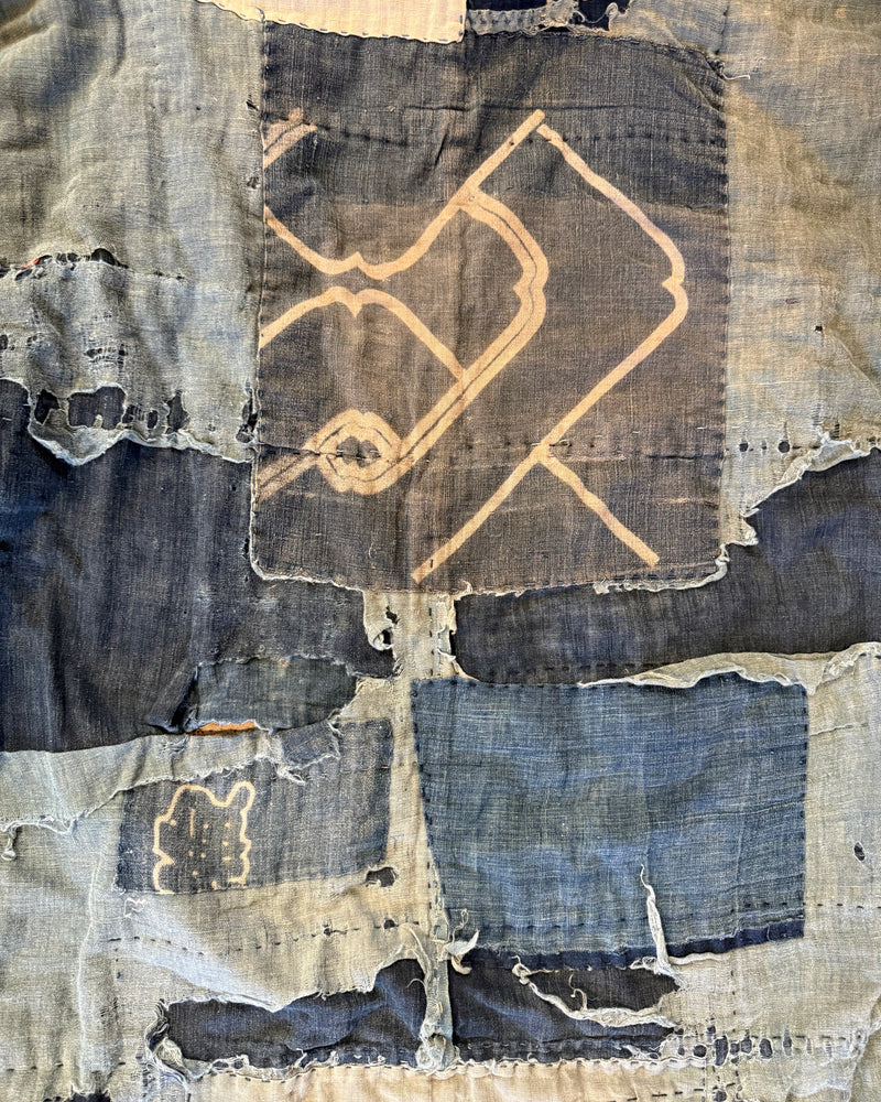 Indigo boro coat