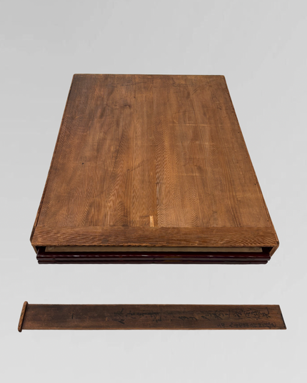 Japanese -Byobu- folding screen with gold leaf and original wooden box