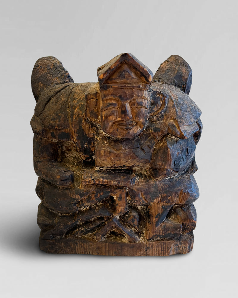 Wooden statue of Ebisu. 