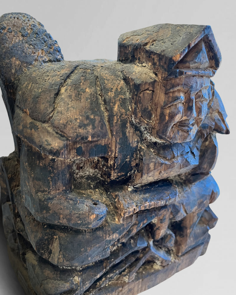Wooden statue of Ebisu. 