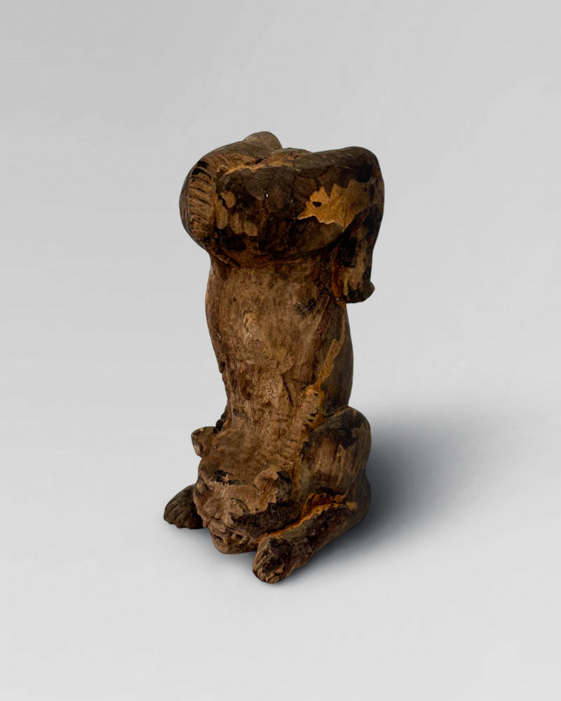 Balinese wooden lion carving