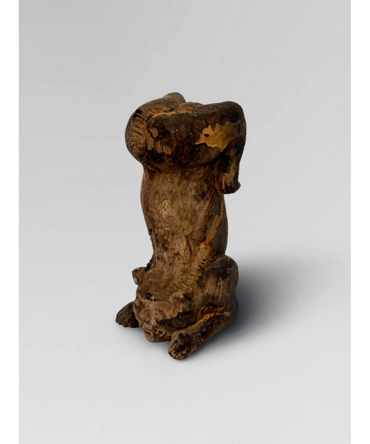 Balinese wooden lion carving