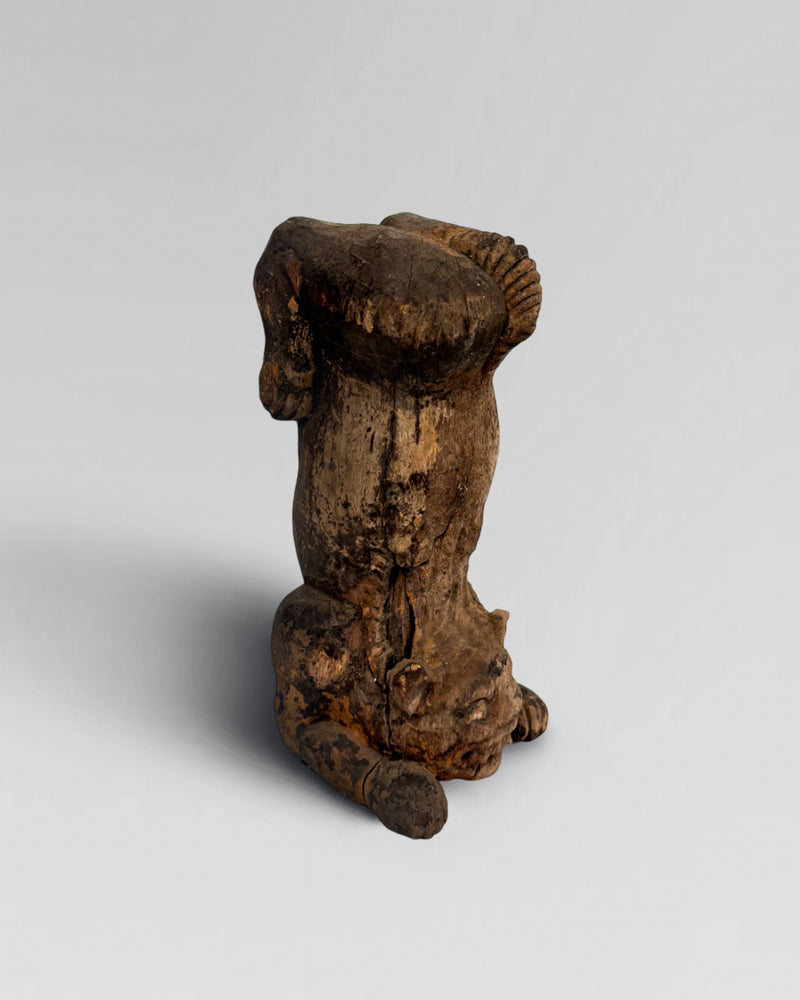 Balinese wooden lion carving