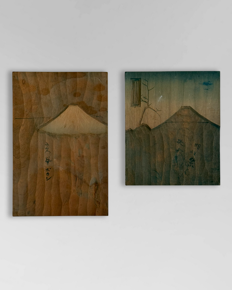 Ukiyoe fugi carved wood blocks