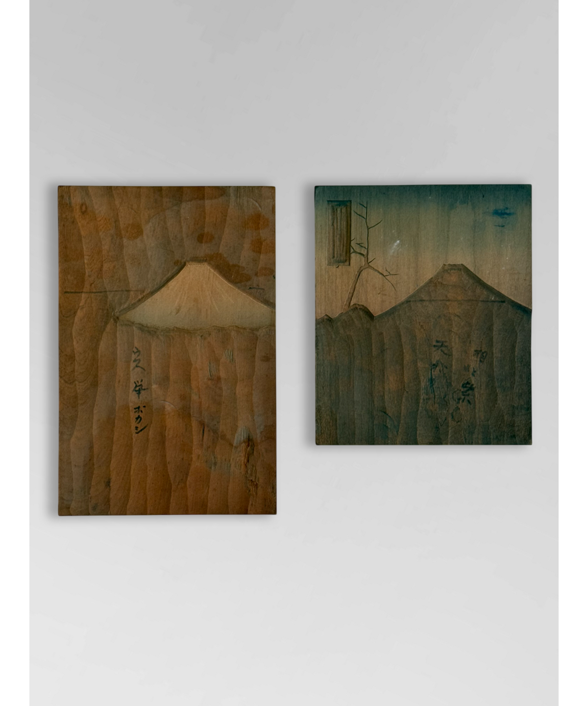 Ukiyoe fugi carved wood blocks
