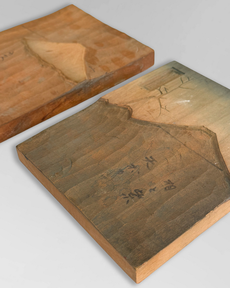 Ukiyoe fugi carved wood blocks