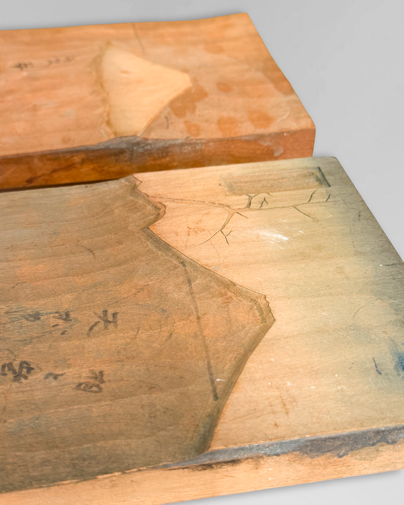 Ukiyoe fugi carved wood blocks