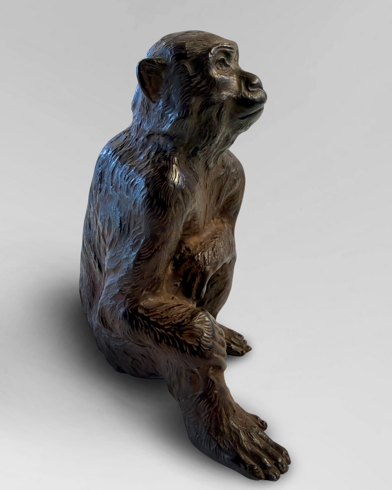 Japanese cast bronze monkey