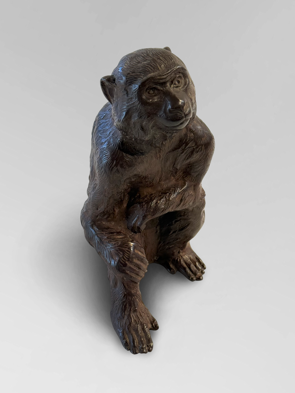 Japanese cast bronze monkey