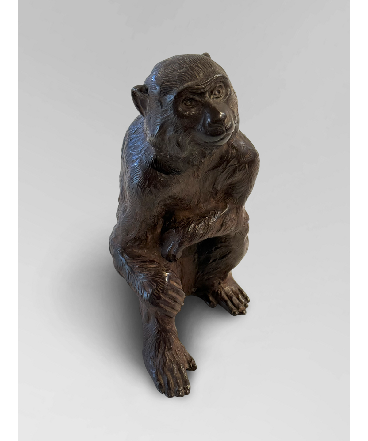 Japanese cast bronze monkey