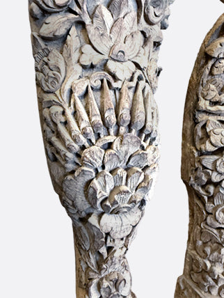 Balinese architectural wood carvings, early 1900’s, end caps from gamelan musical instrument