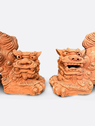 Terracotta shishi lions, from Shigaraki Japan, mid 1900’s