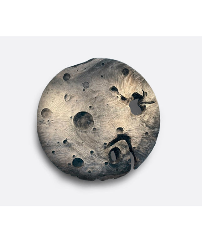 Contemporary wood carving of the moon