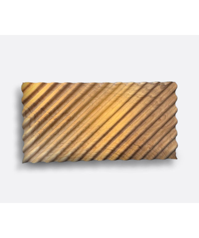 Contemporary wood carving, Ripple, single piece slab, hand caved by hammer and chisel