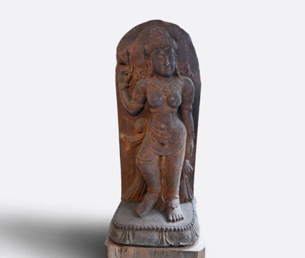 Hand caved stone statue depicting the Hindu goddess Dewa Sita