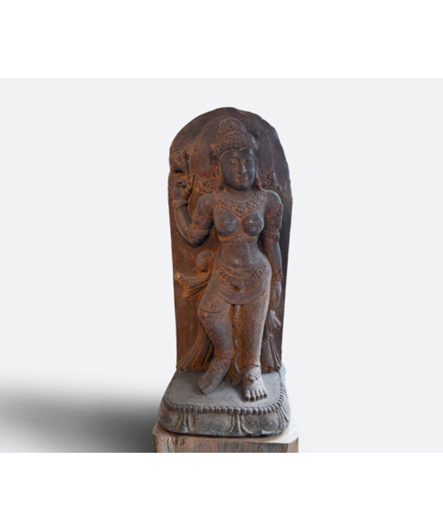 Hand caved stone statue depicting the Hindu goddess Dewa Sita