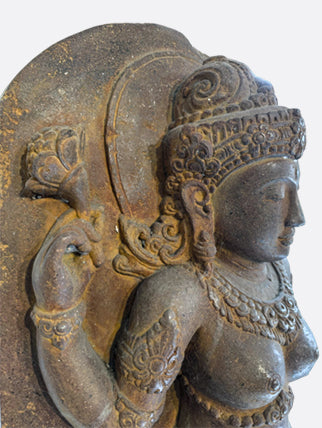 Hand caved stone statue depicting the Hindu goddess Dewa Sita